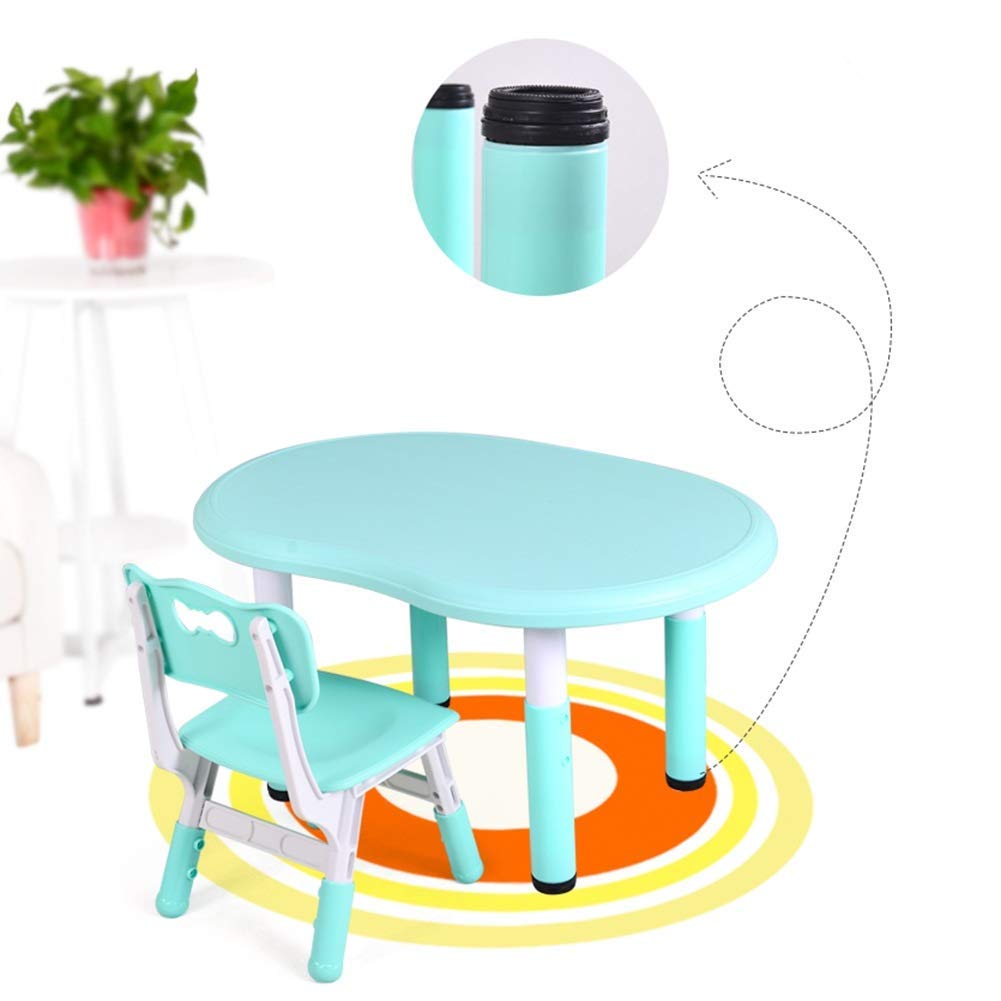 Tavolo e sedia per bambini Set regolabile in altezza Tavolo multifunzione Asilo Home Game Painting Facile da pulire/Gelb/A