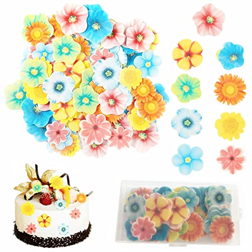 Nogeqi 50 Stück Kirschblüten Torten Deko - Essbare Blüten Aus Reispapier Für Kuchen & Cupcakes