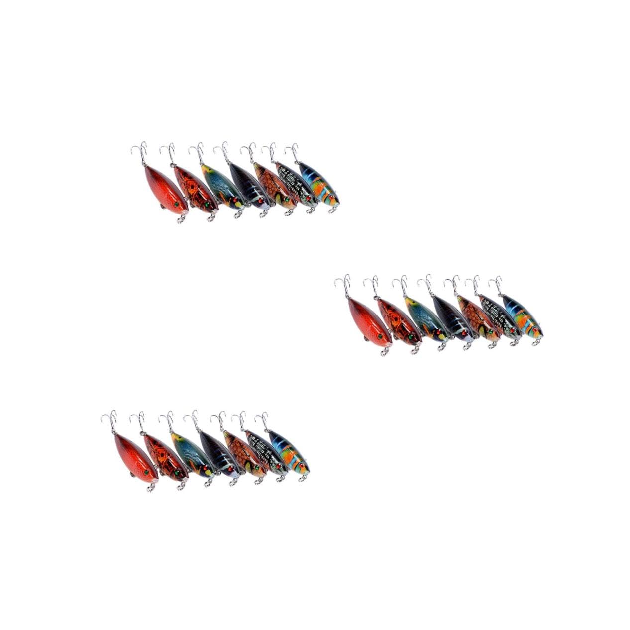Leurres Swimbaits Réalistes pour La Pêche Bar Leurres Kit De Leurres Matériel De Pêche Rigide Appâts Crayon avec Triples Puissants Appâts Flottants