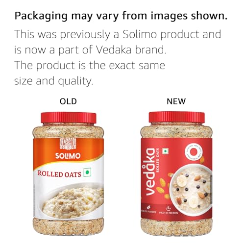 Image of Amazon Brand - Vedaka Rolled Oats | 1.2 Kg Jar | Contains 100% Oats | High in Protein
