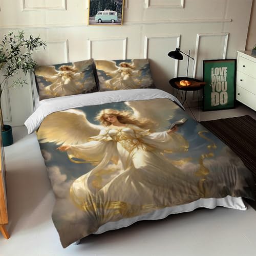 Housse de Couette 200x200cm Ange Divin Doré pour un Lit Enfant Apaisant - 6