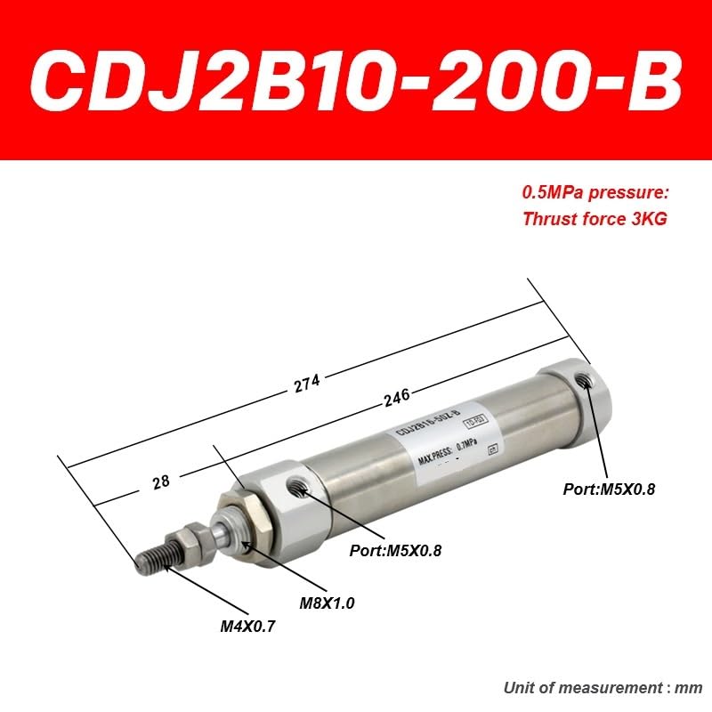 Vérin pneumatique CDJ2B10 double effet pour stopper les pannes mécaniques - 2