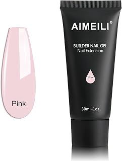 AIMEILI Pink Builder Gel Nail Extension Poly Extension Gel Nails Soaking Off UV LED Nail Enhancement Manicure Tools Nail Art False Nails 1ml
