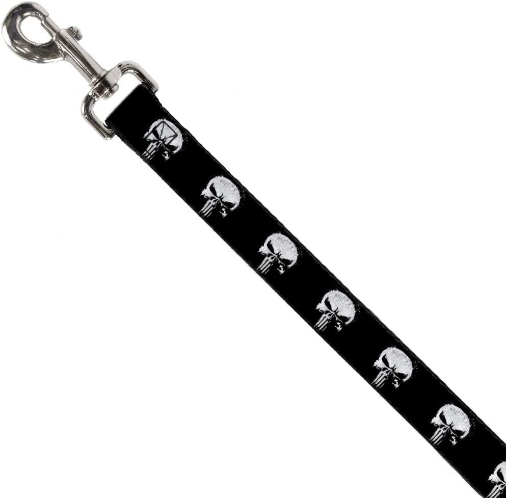 Dog Leash Punisher 2017 Series Icon Black White 4 Feet Long 1.5 Inch Wide