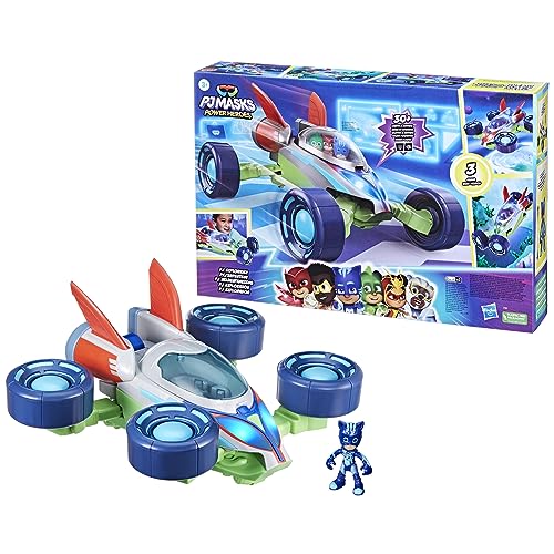 PJ Masks Power Heroes - PJ Explorador - Vehículo Convertible con 3 Modos, Luces y Sonidos - Juguetes