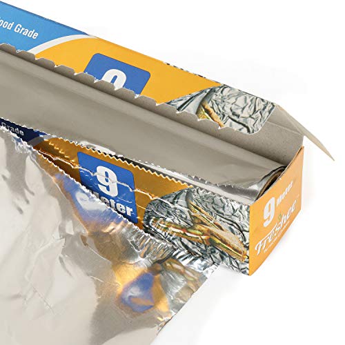 Image of Freshee 9m Aluminium Silver Kitchen Foil Roll Paper Pack of 3|11 Micron Thick|Food wrap|Disposable Food Parcel|Fresh Food|Food Grade