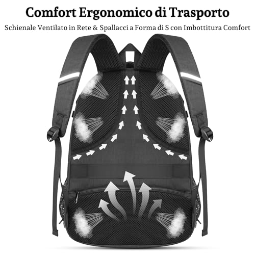 Annmor Zaino Porta Pc, 17,3 Pollici Antifurto Per Uomo, Zaino Da Viaggio & Scuola Con Porta Usb, Compagno Versatile Per Adolescenti, Studenti E Lavoratori - 4
