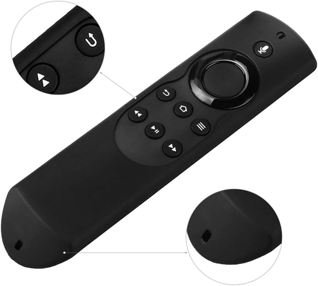 FireTVStick (1st Gen) Remote Case Cover - Auswaur Silicone Shockproof Protective Case Cover Sleeve Skin for FireTV (2017 Edition) (2nd Gen) and FireTV Stick (1st Gen) Remote Control - Black