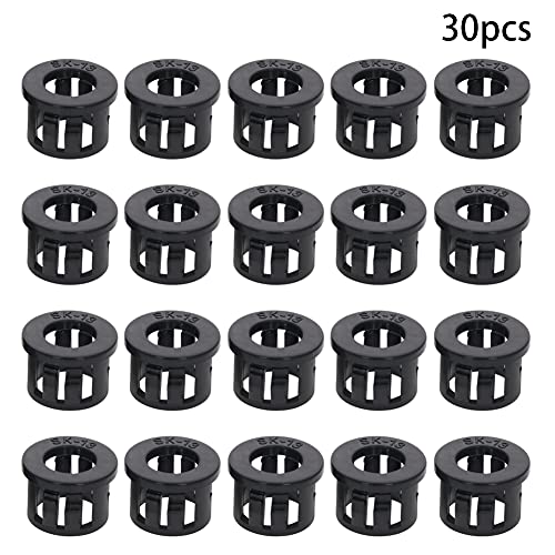 Heyiarbeit 30Pcs 1/2Inch Cable Snap Bushing Grommet Protector Nylon Snap In Cable Hose Bushing Grommet Round Snap Bushing Hole Plugs, Black #TOP5