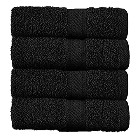 Sweet Needle Pack of 4 Bathroom Large Bath Sheet Towels Black, (70 x 140 cm) - 500 GSM 100% Luxury Cotton, Ultra Soft, Hotel Quality, Highly Absorbent for Bathroom, Shower, Beach & Daily Use Cover