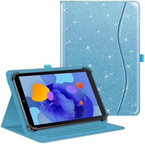 Fintie Universal Tablet Hülle für 10 10.1 11 Zoll Tablet, Glitzer Blau | Multi-Winkel Hülle Universal für 9-11" Tablet, Laptok/AWOW/Whitedeer/Hasskya/TABWEE/DOOGEE 10 Zoll, DOOGEE