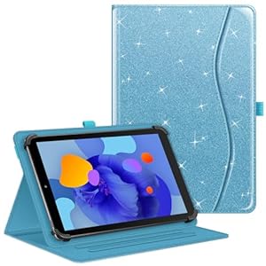 Fintie Tablet Universal Hülle für Laptok/AWOW/Whitedeer/Hassk... G5/U10/T10W 10 Zoll, DOOGEE U11 Pro/Tab G6 11 Zoll, Multi-Winkel Hülle Universal für 9-11" Tablet, Glitzer Blau