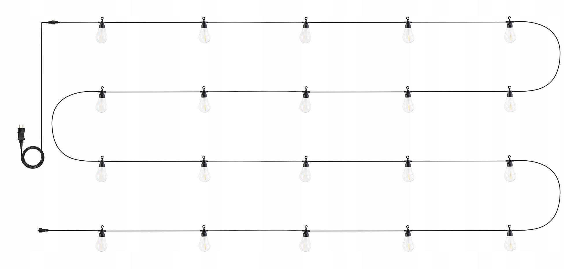 LED Lichterkette Außen 10m mit 20x E27 Glühbirnen – Warmweiß 2700K, IP65 Wasserdicht, Bruchsicher, Garten Terrasse Balkon Party Beleuchtung Outdoor