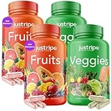 Just Ripe Nutrition Fruits and Veggies Supplement - 90 Fruit and 90 Veggies Capsules (2 Pack) - 100% Whole Natural Superfood - Filled with Vitamins and Minerals - Supports Energy Levels - Made