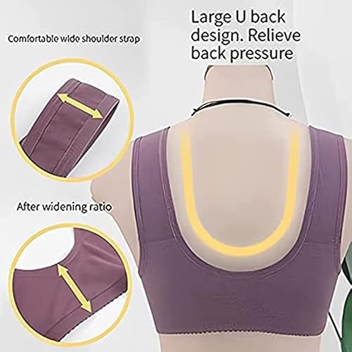 Daisy Bra For Seniors, Wire-Free Front Button Closure Bra Comfortable Easy Close Sports Bras For Women #TOP5