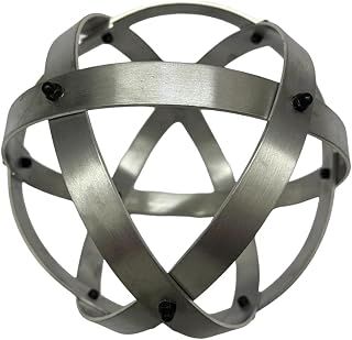 Genesa Crystal Natural Brushed Aluminum 16cm diameter with 15mm wide bands and fixed with black blind nuts