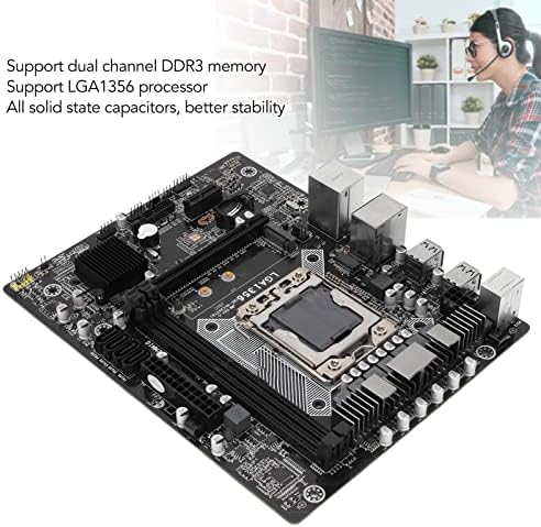 Gamingowa Płyta Główna M ATX, Obsługa Procesora E5 LGA1356, 4 X SATA2.0, 1 X M.2NVME, 1 X PCIE16X, 1 X PCIE1X, 6 X USB2.0, 2 X DDR3, Płyta Główna Mining