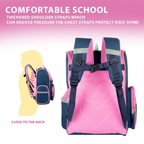 Image of Storite School Backpacks for Girls Stylish Bags for Girls Kids 7-12 Years Old Cartoon Water Resistant Backpack Durable Burden Relief School Bag Birthday
