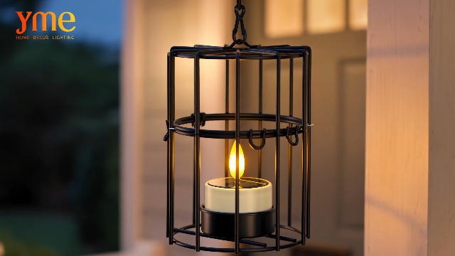Image of Yme Solar Hanging Lanterns Outdoor Waterproof, Long Lasting Solar Tea Light