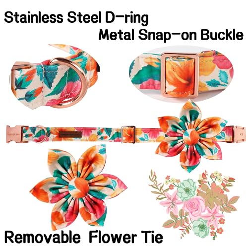 Unique style paws Dog Collar with Flower, Colorful Flower Collar - Image 2