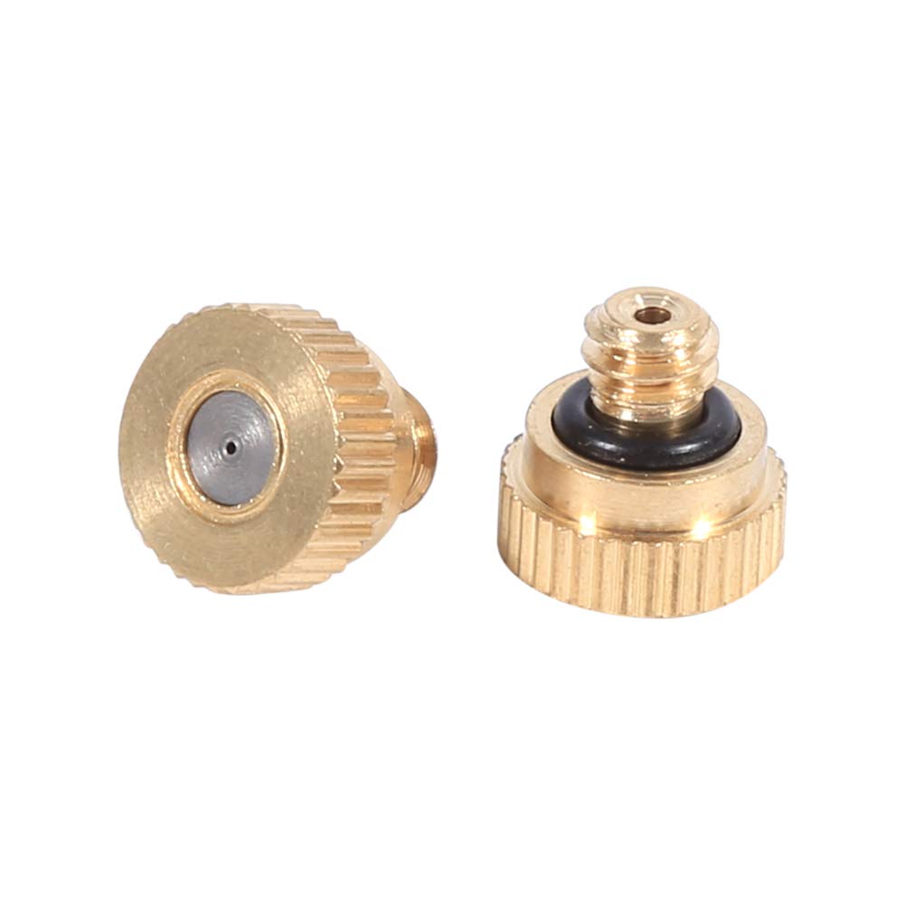 Boquilla de Atomización de Latón, 10/24 UNC, 0.4mm, Acero Inoxidable, 20 Piezas, para Nebulización de Jardín
