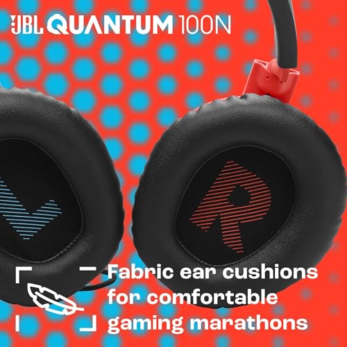 Quantum 100N, Cuffie da Gaming Over-Ear con Filo, Microfono Rimovibile, QuantumSOUND Signature e Memory Foam, Compatibilità Multi-Platform e Windows Sonic Spatial Sound, Blu e Rosso - Cuffia gaming - Immagine 2