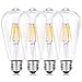 Wedna E27 6 W Bombilla decorativa LED con filamento, ST64 Blanco cálido Edison Bombillas, equivalente a 60 W, estilo vintage, No regulable, 4 Piezas