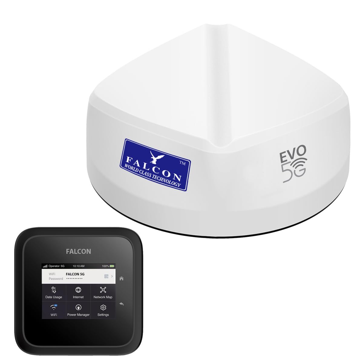 FALCON SNIPER EVO 5G LTE roof antenna, 5G internet for Motorhomes, Caravans & Campervans with 5G 3600 Mbps mobile router