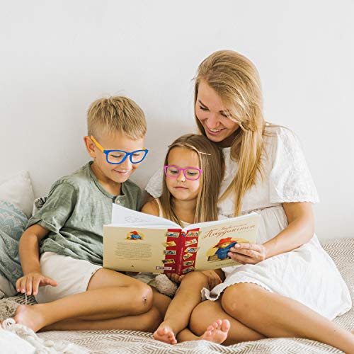 Blue Light Glasses for Kids 3 Pack Anti Glare & Eye Strain Glasses Computer TV Phone Tablets UV Protection Glasses for Kids Boys Girls Age 3-12(Black + Transparent Blue + Transparent) - Thumbnail 5