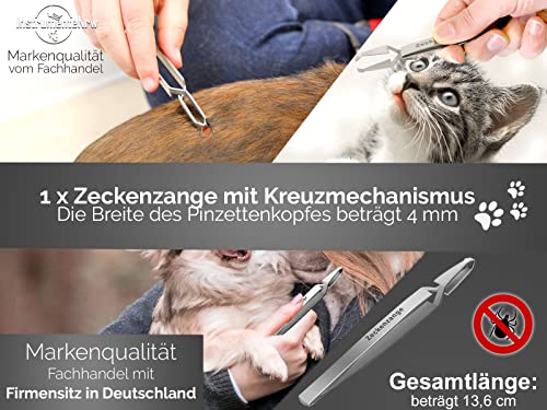 Zeckenpinzette und Zeckenzange im 3er Set aus Edelstahl