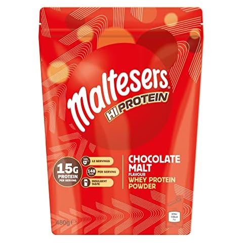 Maltesers Chocolate Flavour Whey Protein Shake Powder 480g, 12 Servings, 15g Protein, Vegetarian Cover