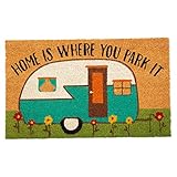 DII Heavy Duty Coir Doormat with Nonslip Vinyl Backing, Welcome Mat Outdoor Entry Way & Front Porch Décor, Camper, 17x29