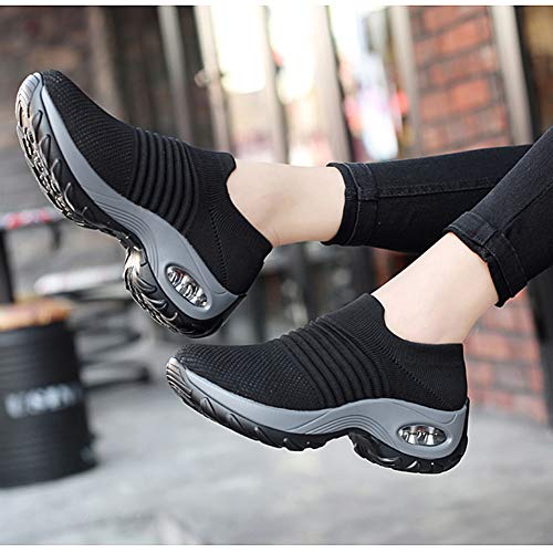 Image of Slow Man Women's Walking Shoes Sock Sneakers - Mesh Slip On Air Cushion Lady Girls Modern Jazz Dance Easy Shoes Platform Loafers
