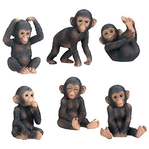 Chimpanzees (Set Of 6) - Collectible Figurine Statue Sculpture Figure #TOP17