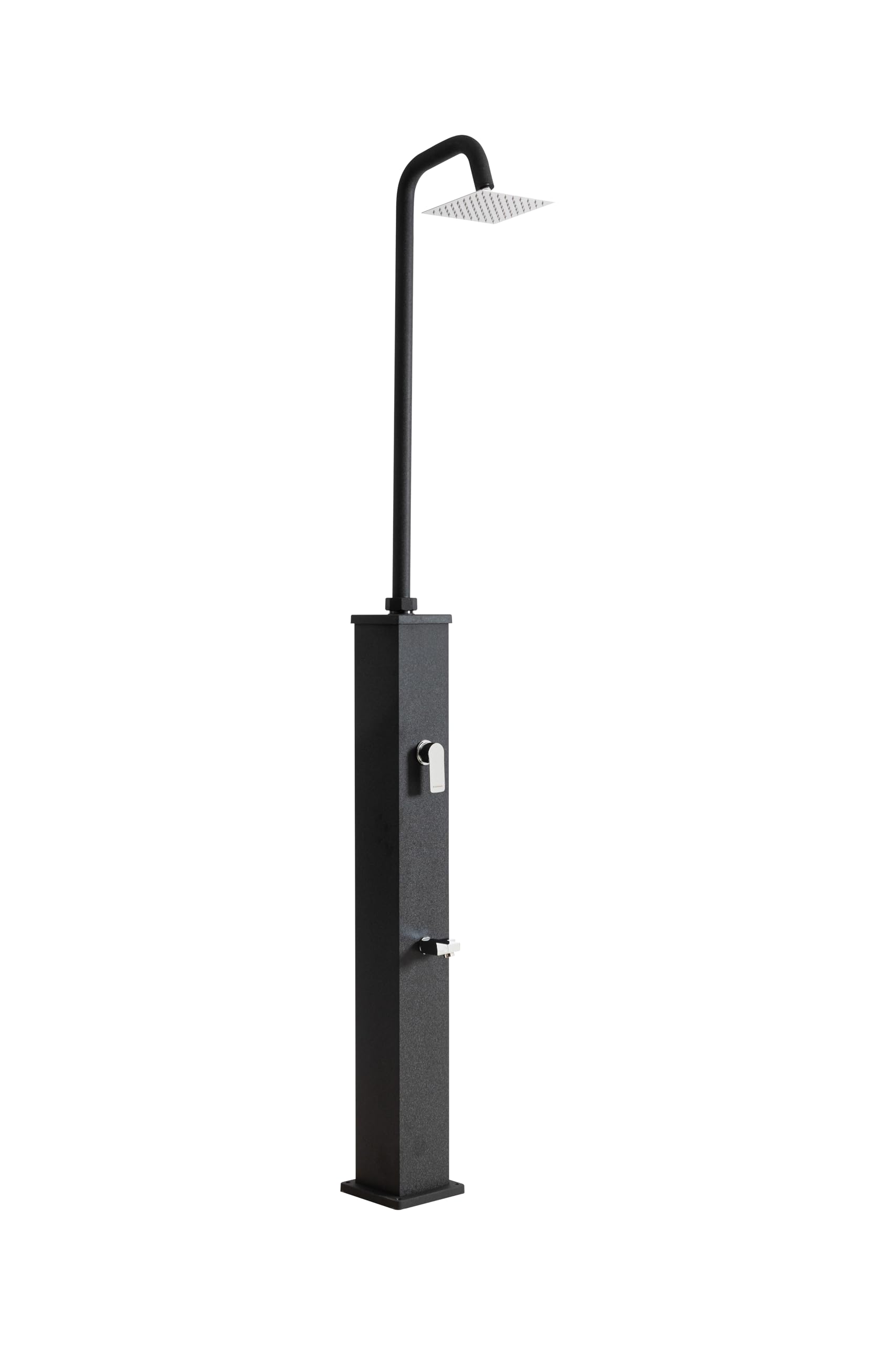 STEINBACH Doccia Solare Deluxe Supreme - 049015Y - Doccia da Giardino salvaspazio con Serbatoio in Alluminio da 26 l e Ultra Piatto e Doccia a Pioggia Girevole, Altezza 223 cm