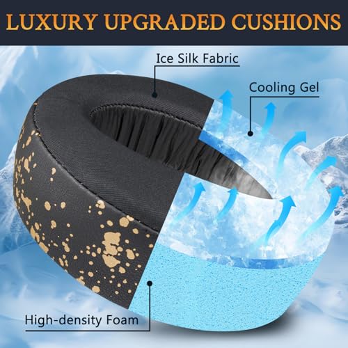 Image of SOULWIT Cooling Gel Earpads Cushions Replacement for Sony PlayStation 5 Pulse PS5 3D Wireless Headset, Ear Pads Cushions with Noise Isolation Foam - CG Black Gold