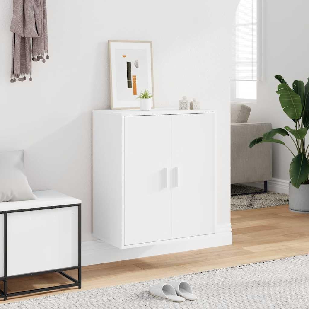 Scarpiera bianca, 60 x 35 x 70 cm, comò con 2 ante