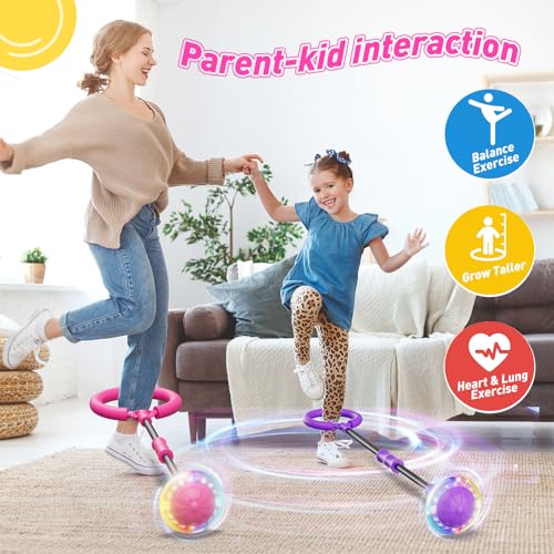image for Flooyes Skip Ball for Kids, Ankle Skip Ball Toy with Counter, Timer an