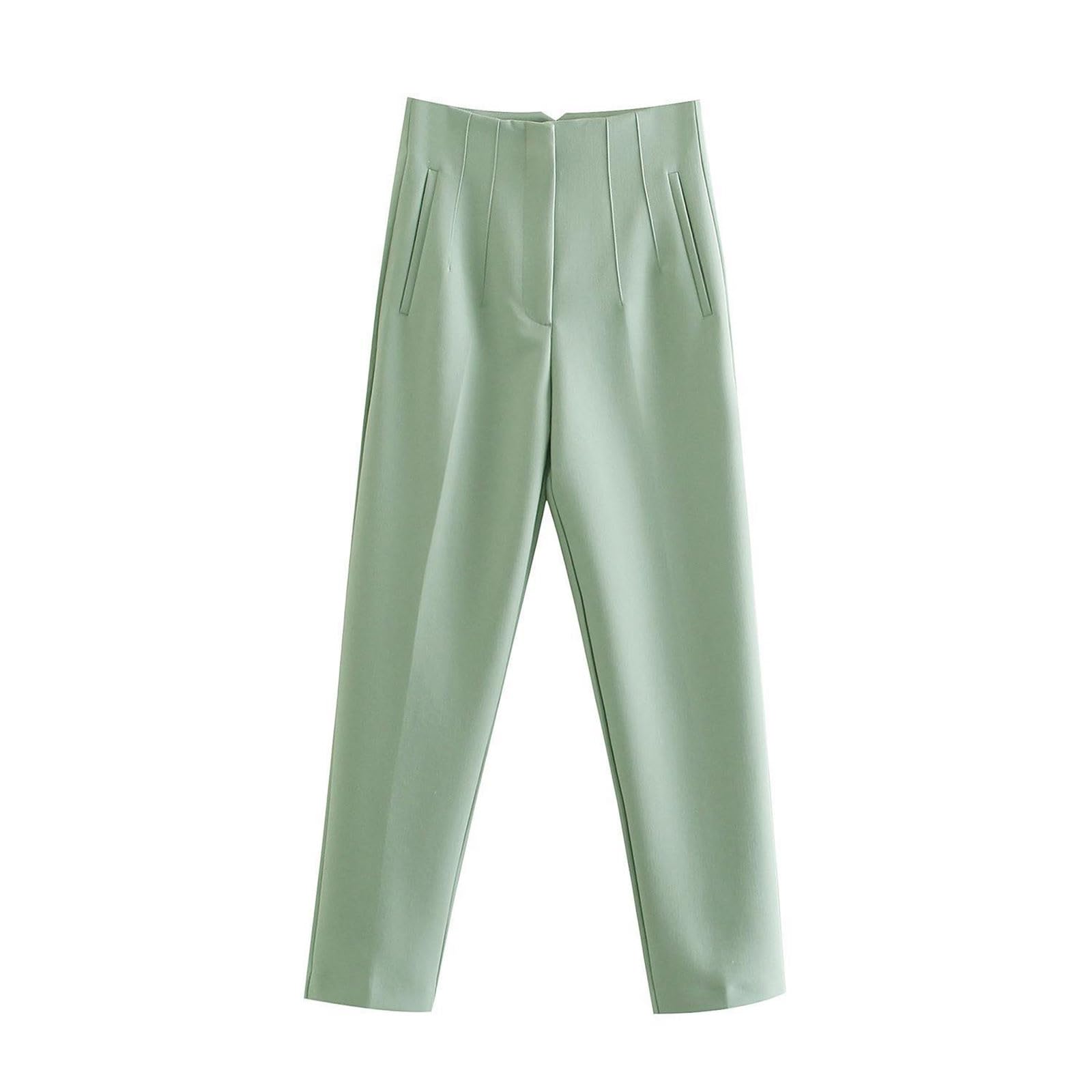 Suits Pants for Women Dressy Casual Work Office Slacks High Waist Straight Trousers Slim Fit Tummy Control Solid