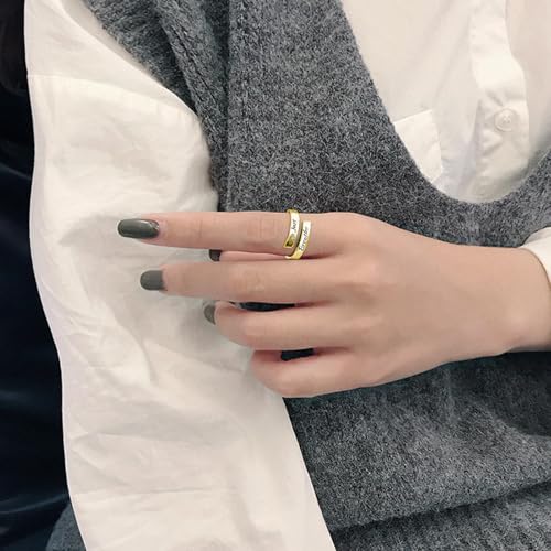 HUASAI Just Breathe Rings for Women Adjustable Heart Promise Ring Inspirational Healing Jewelry Gifts3