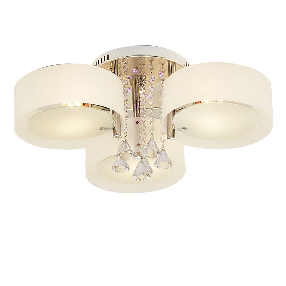 Klasyczny szklany kryształowy żyrandol, klosz, lampa wisząca, lampa sufitowa LED E27, do salonu, 3-7 płomieniowa, nowoczesna lampa wisząca, z pilotem zdalnego sterowania, kryształowa