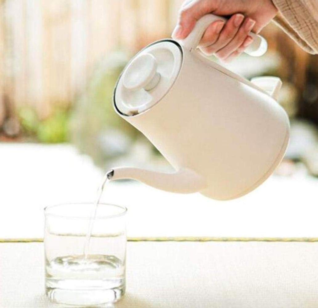 Hervidor eléctrico de viaje Tetera portátil Mini pequeña botella de viaje para el hogar 1200W 0.6L,Blanco,A Present