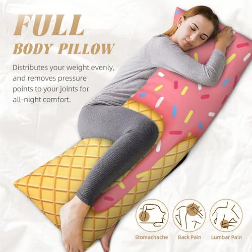 Taie d'oreiller longue gaufrée crème glacée microfibre douce