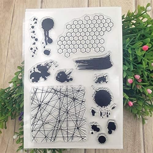 NZJ Bubbles Circle Dots Background Clear Stamps for Card Making Scrapbooking Crafting DIY Decorations, Background Transparent Silicone Seal Stamps for Embossing Album Crafts (Abstract)