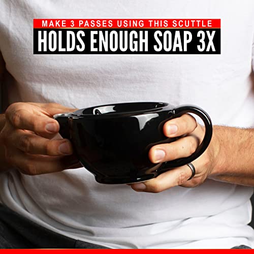 Savanna Shaving Scuttle Mug Kit - Shaving Bowl With Shave Soap, Shave Brush, Porcelain Scuttle Shaving Mug, Keeps Lather Hot, Creamy Lather, Hot Shave At Home Daily, Handmade Pottery, Great Gift #TOP6