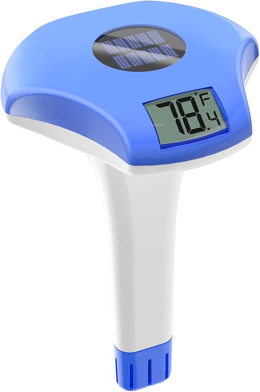 Solar Digital Pool & Spa Thermometer, Weather Resistant Floating Thermometer, IPX-8 Water Proof, 10s Measuring Cycle, Solar Powered with Over 180 Days Battery Life
