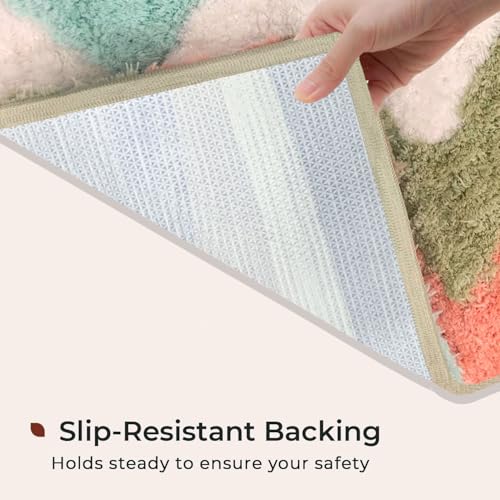 Image of Luxe Home Bath Mat Canada Zigzag Super Soft Anti Skid Slip Water Soak Washable Door Mats for Home, Bathroom Mat, Floor Mat, Kitchen Mat for Floor (40x60 cm) Rust