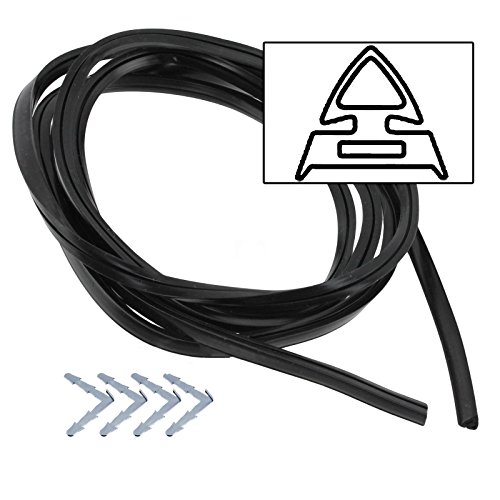 Spares2go 4 Junta de la Puerta Universal Cara de Goma Horno Cocina (con los Clips de púas Esquina)