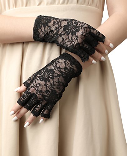 ArtiDeco Guanti da donna in pizzo, guanti da