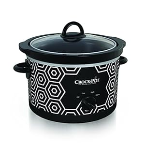 Crock-Pot 4.5 Quart Round Portable Slow Cooker and Food Warmer, Black & White Pattern (SCR450-HX)